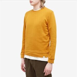 Norse Projects Men's Vagn Classic Crew Sweat in Turmeric Yellow